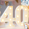 Pooqla 40th Birthday Decorations for Women Men, Decorative Marquee Numbers with Remote, Light Up 40 Sign for Party Backdrop 40th Wedding Anniversary Decor, Warm White and Cool White Number 40 by Pooqla