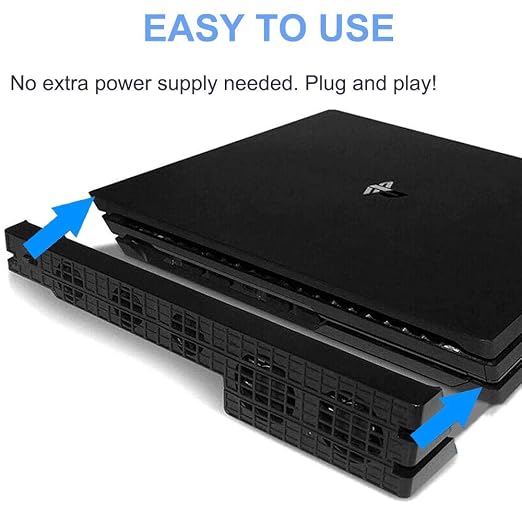 Linkhood Cooling Fan for PS4 PRO, USB External Cooler 5 Fan Turbo Temperature Control Cooling Fans for Sony PlayStation Pro Gaming Console - Image 3