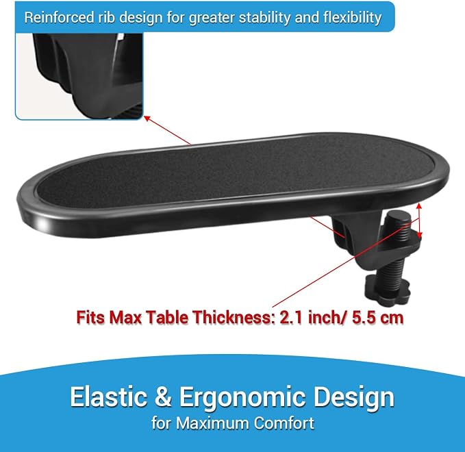 Arm Rest for Desk,Rotating Adjustable Computer Desk Armrest Extender Tray,Ergonomic Elbow Support Relieve Stress,Eliminate Pain,Reduce Office Occupational Chronic - Image 6