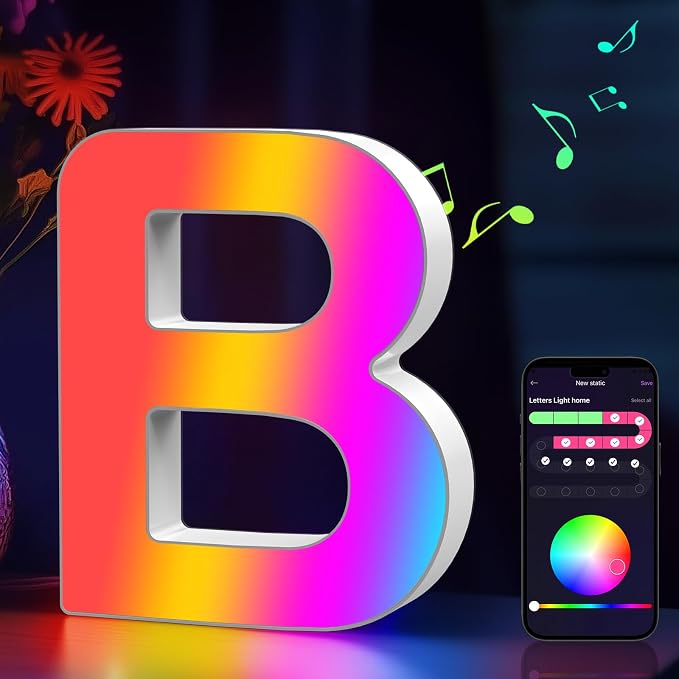 Light Up Letters Marquee Letter LED Lights Music Sync RGB Color Changing by MeRGB