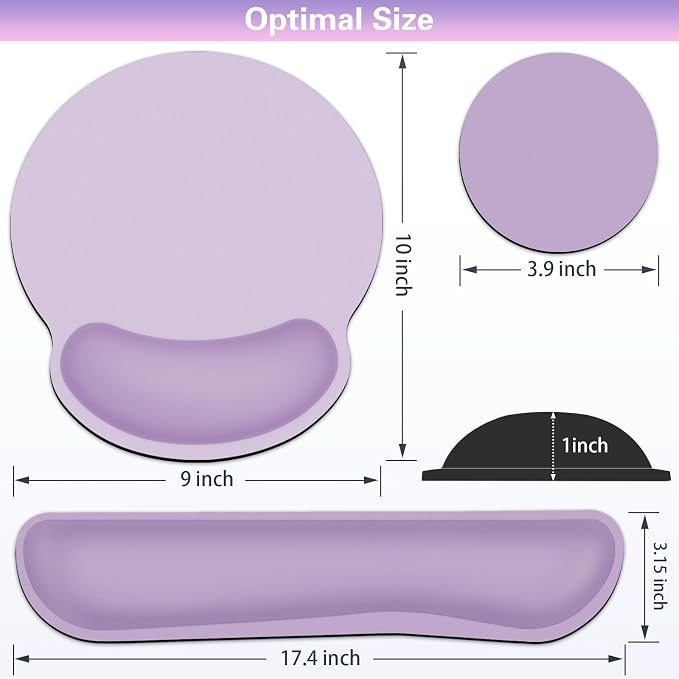 Mouse Pad with Wrist Rest Set, 3-in-1 Wrist Support Mousepad - Image 6