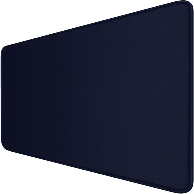 Large Extended Gaming Mouse Pad with Stitched Edges, Durable Non-Slip Natural Rubber Base, Waterproof Computer Keyboard Pad Mat for Esports Pros/Gamer/Desktop/Office/Home - Dark Blue by Hsmienk