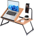 wishacc Lap Desk for Bed, Laptop Desk with Adjustable Tablet Stand, Sturdy Metal Frame Bed Desk, Foldable Laptop Bed Tray Table for Adults Couch Sofa, Portable Lap Desk for Laptop & Phone Slot by wishaccDirect