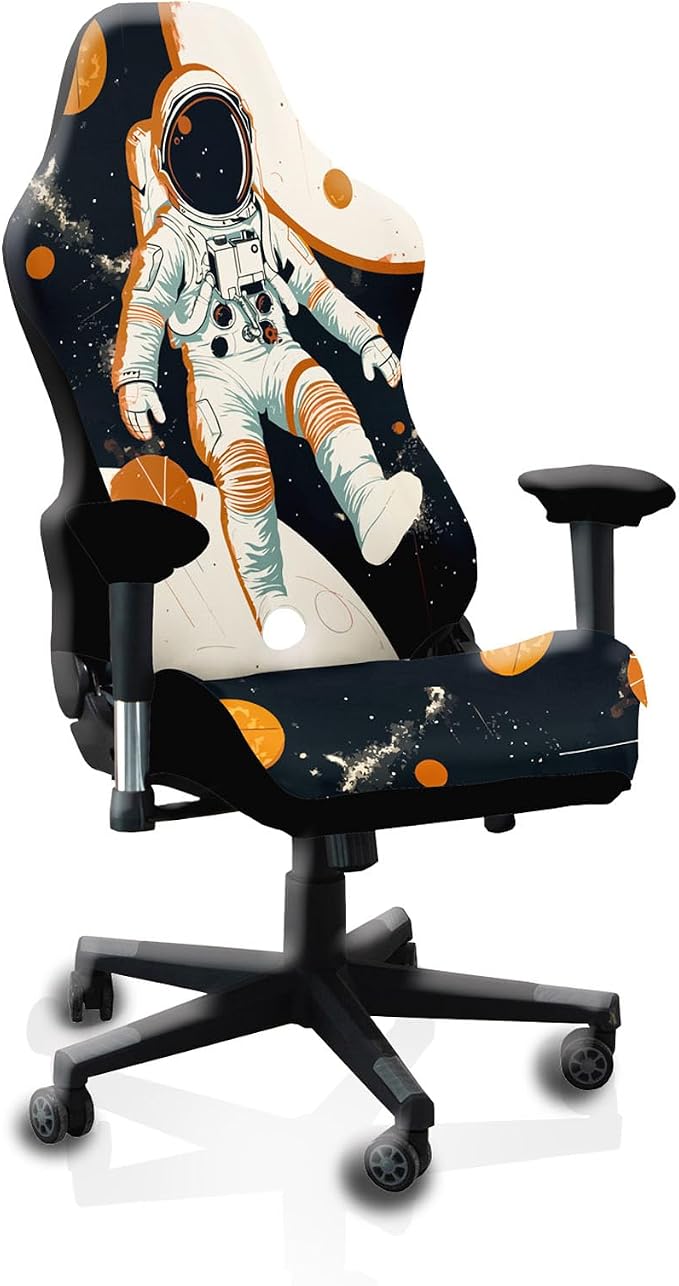Gaming Chair Covers, 3D Printing Stretch Fit Scratch Resistant | Easy to install, Soft Breathable, Cat Scratch Proof, Washable Gaming Chair Seat Cover with Armrest Cover (No Chairs)(D) by Unknown