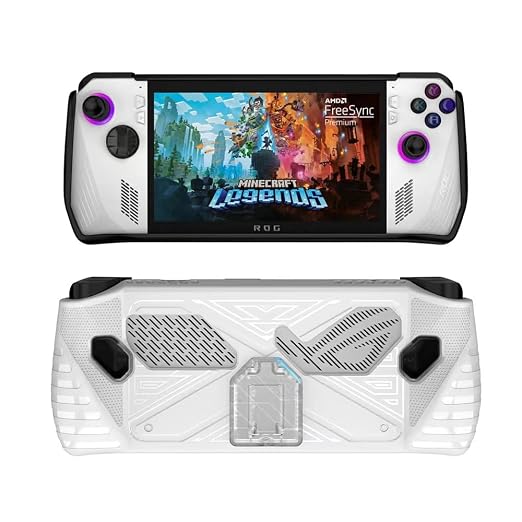 Protective Case with Stand for ROG Ally Game Console, Shockproof Cover with Bracket, Sweatproof Cover Protector for Asus ROG Ally Handhelds (White) - Image 3