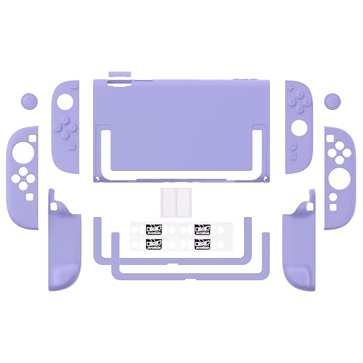 PlayVital Protective Case for Nintendo Switch 2 - Cute Dockable Hard Case Shell for Switch 2 with Thumb Grip & Sticker & Button Caps, Anti-Scratch & Shockproof Cover Skin - Light Violet - Image 7