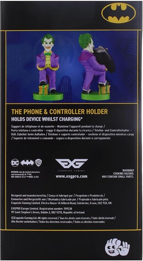 Exquisite Gaming: Warner Bros: Joker - Original Mobile Phone & Gaming Controller Holder, Device Stand, Cable Guys, Licensed Figure, Small - Image 4