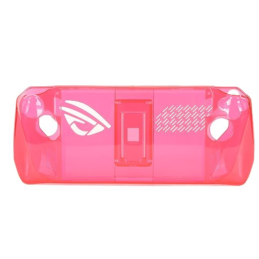 Clear Shockproof TPU Protective Case for ROG Ally Handheld 2023, Transparent Game Console Cover with Foldable Stand and Non - Slip Grip for Gaming Comfort (Transparent Red) by Unknown