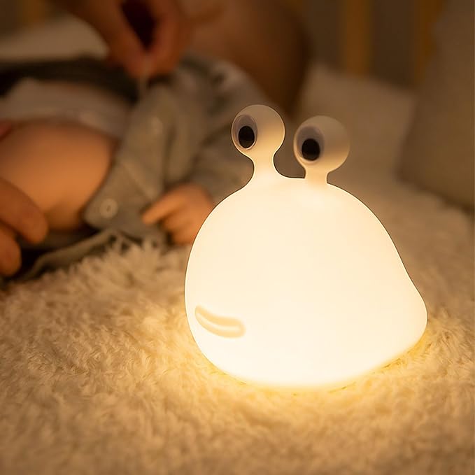 Slug Night Light,Silicone lamp for Kids,USB Rechargeable Cute Animal Lamps Timer Setting Safe Bedside Lamp Portable LED Lamps for Breastfeeding Dorm Room Decor for Christmas Gift - Image 9