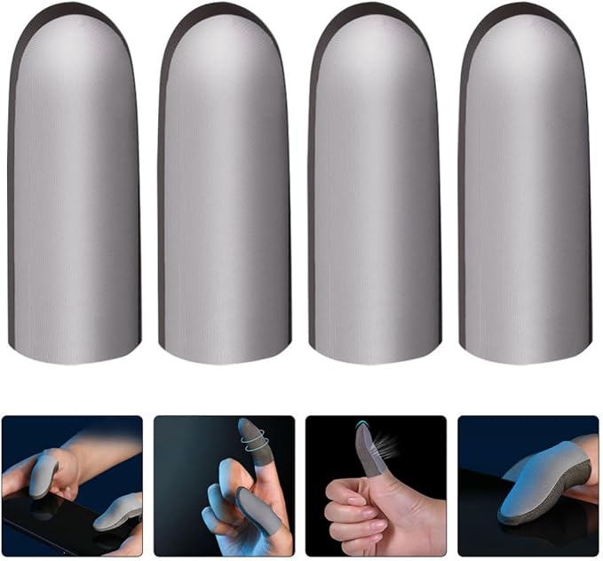 jojofuny 2 Pairs Breathable Silver Fiber Gaming Finger Sleeve with Anti-Sweat and Portable Features, Finger Covers for Gaming, for Playing Games, Set - Image 6