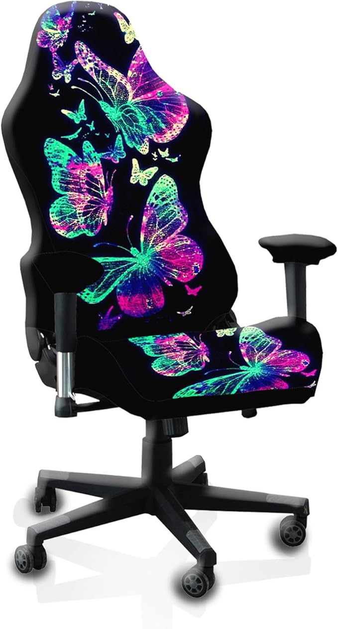 Gaming Chair Covers, 3D Printing Stretch Fit Scratch Resistant | Easy to install, Soft Breathable, Cat Scratch Proof, Washable Gaming Chair Seat Cover with Armrest Cover (No Chairs)(J) by Unknown