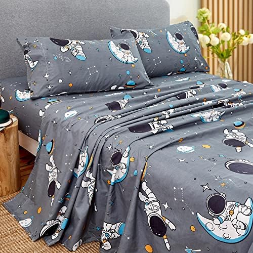 JSD Grey Astronaut Kids Full Sheet Set Space Theme 4 Piece - Image 5