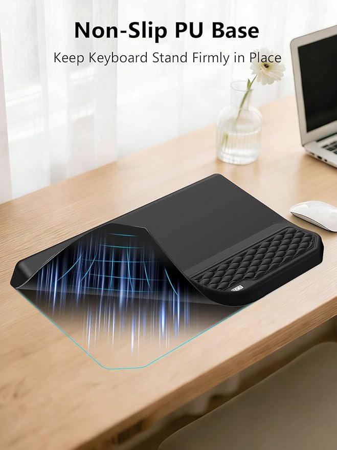 2-in-1 Ergonomic Keyboard Stand with Wrist Rest, Black - Image 5