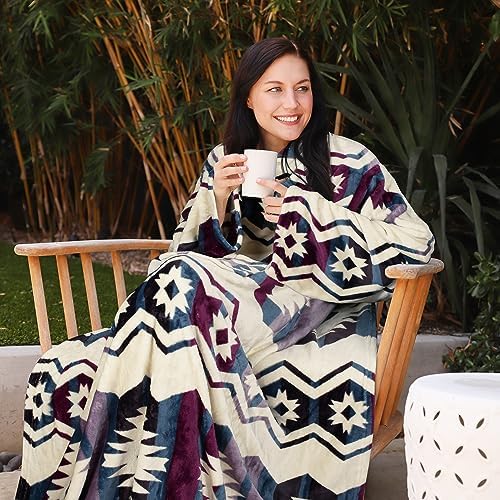 Catalonia Wearable Blanket with Sleeves for Women & Men, Fleece Wrap Throw - Image 3