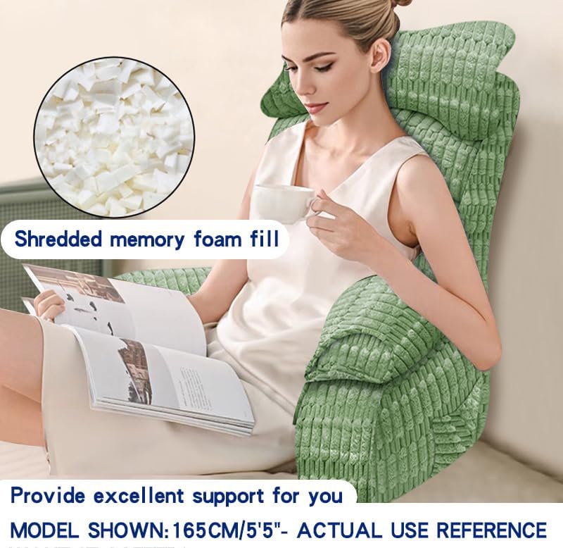 YDCEULARDOH Reading Pillow for Bed Adult – Large Bed Pillow with Arms, Supportive Back Pillow for Sitting Up in Bed for Reading, Watching TV, or Gaming - Image 2