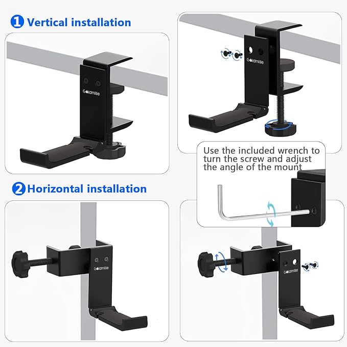Aluminum Headphone Stand Hanger Foldable with Cable Clip - - Image 6