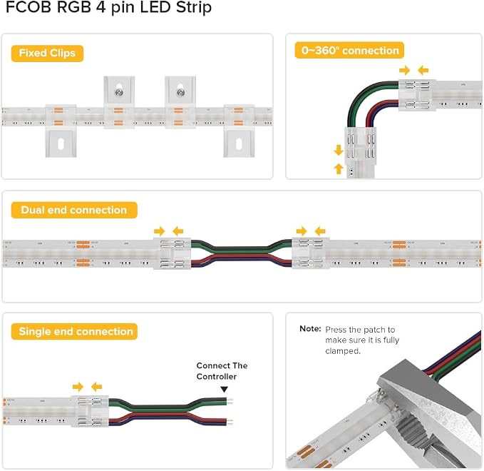 BTF-LIGHTING 16.4FT UL Listed RGB COB LED Strip DC12V Color Changing Light - Image 6