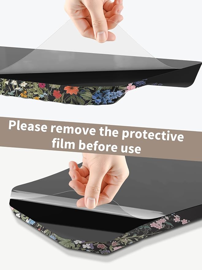 3-in-1 Ergonomic Keyboard Stand with Wrist Rest & Mouse Pad Set, Flower | Comfy Keyboard Riser Holder Soft Mousepad with Massage Design, Memory Foam and Non-Slip PU Base for Pain Relief - Image 8