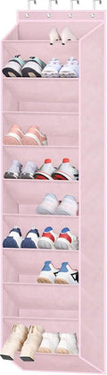 SLEEPING LAMB Over The Door Shoe Organizer for Closet with Large Deep Pockets, Narrow Shoe Rack for Door Hanging Boots Storage, Pink by SLEEPINGLAMB