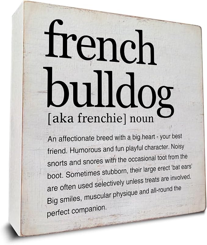 French Bulldog Gifts for Women Men French Bulldog Definition Wooden Decor by Dumyum