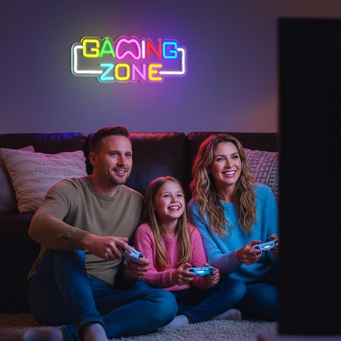 Gaming Zone Neon Sign for Wall Decor – LED Neon Lights with USB Power & Dimmable Brightness,Cool Game Controller Neon Sign for Bedroom,Game Room,Man Cave,Gamer Decor - Image 5