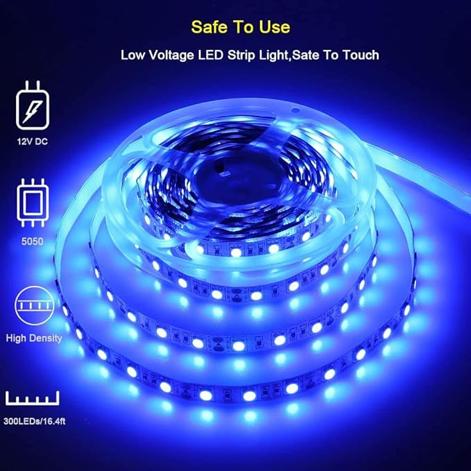 Boat Strip Lights Waterproof 16.4FT, 12v Blue Marine Pontoon Boat Lights - Image 3