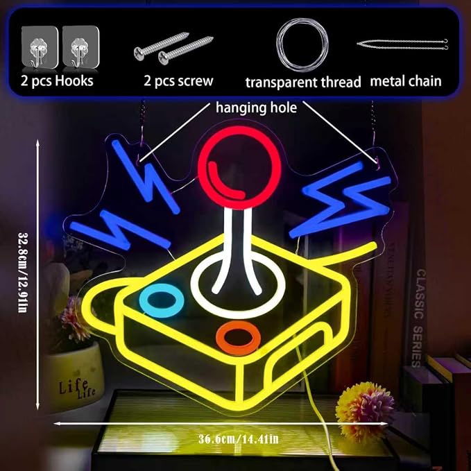Arcade Gamer Neon Sign, LED Gaming Neon Light Sign for Game Room Wall Decor - Image 3