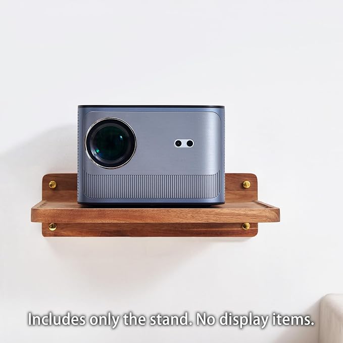 Acacia Wood Projector Shelf for Wall Mount, 14.2" x 11" Floating Shelf & Rack Holder for Router, Modem, Cable Box, Compatible with Gaming Consoles - Image 4