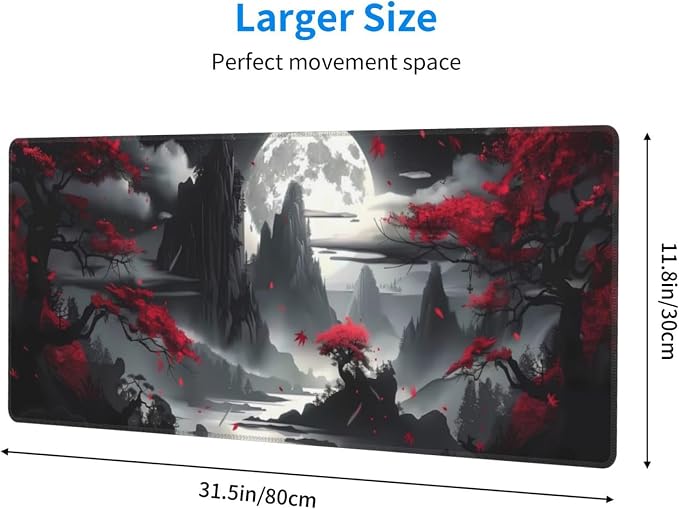 Gaming Mouse Pad Desk Pad,Extended Big Mouse Pad,31.5x11.8 Inch Long Computer Keyboard Mouse Mat Mousepad with 3mm Non-Slip Base and Stitched Edge for Gaming and Office… (Dark Canyon) - Image 2