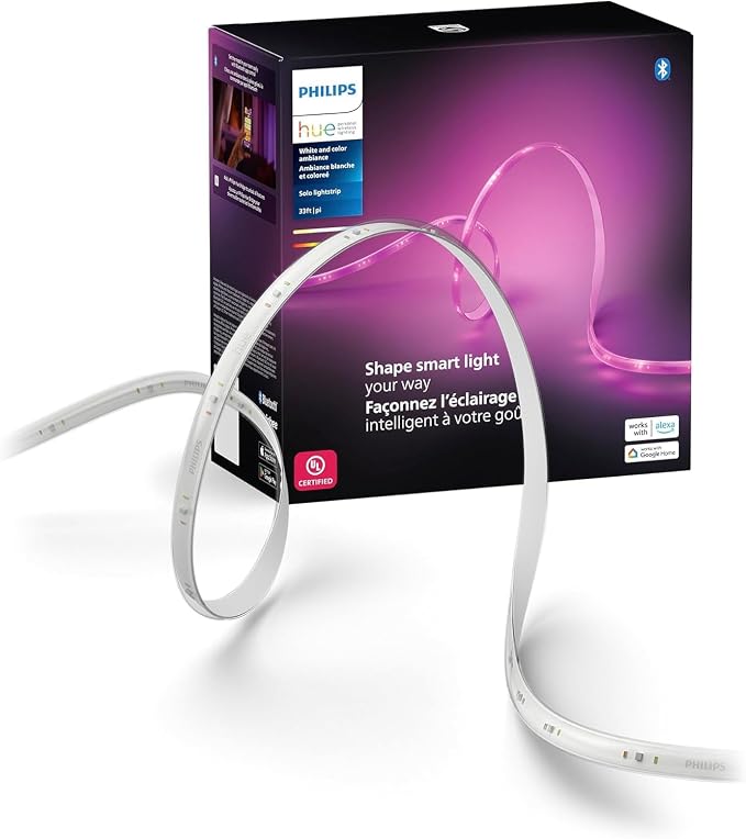 Philips Hue Indoor 16 Ft Smart LED Solo lightstrip Base Kit - 1 Pack - Control with Hue App - Compatible with Alexa, Google Assistant and Apple HomeKit by Unknown