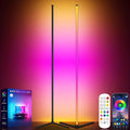 Tyute Corner Floor Lamp 2 Pack, LED Lamps with Remote, RGB Standing Lamp, LED Light Stick, Music Sync Dimmable Color Changing Ambient Light Bar for Bedroom, Living Room, Gaming Room, Party, Dorm by TYUTE