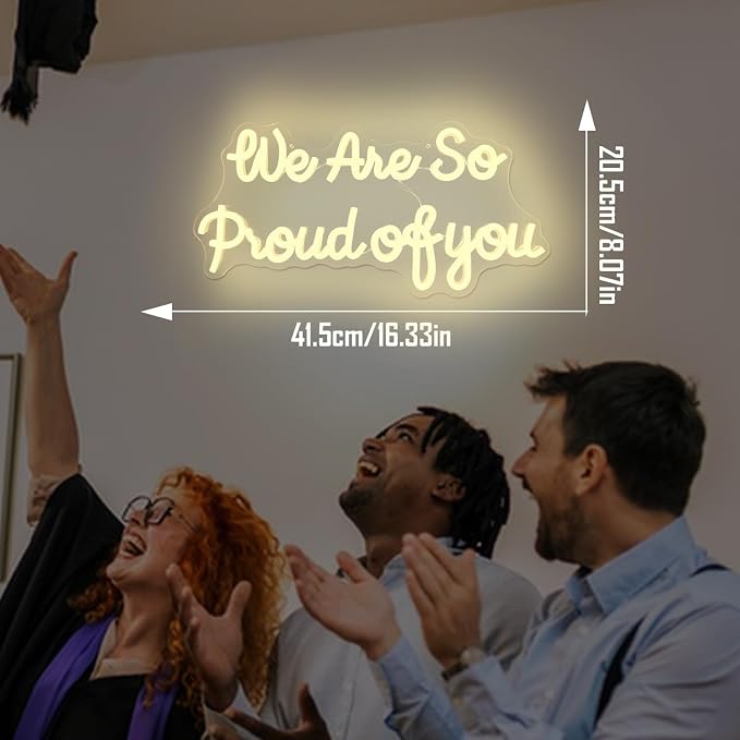We Are So Proud Of You Neon Sign Dimmable 2026 Graduation Decorations Led Wall Decor Graduation Party Light Up Sign Going Away Party Neon Lights Welcome Home Led Sign - Image 4