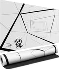 Mouse Pad Gaming, Waterproof Extra Large Mousepad with Stitched Edges, 31.5" x 15.7" Non-Slip Rubber Base Office Big Long Keyboard Pad for Office Gamer Home XXL, (White Square) by AREYLO