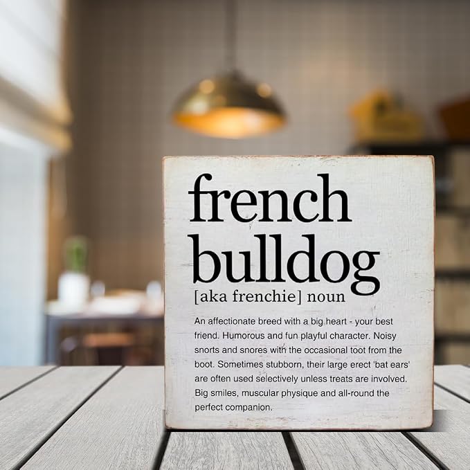French Bulldog Gifts for Women Men French Bulldog Definition Wooden Decor - Image 4