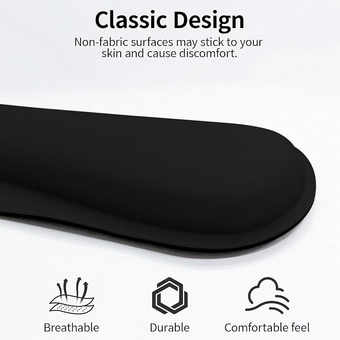Bloss 2 Black Wrist Rest for Mouse & Keyboard, Ergonomic Wrist Support - Image 8
