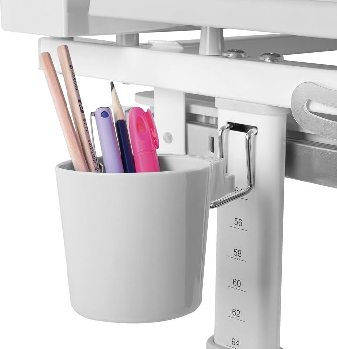 Mount-It! Accessory Kit for Height Adjustable-Kids-Desk | Includes LED-Lamp, Book Holder Shelf and Pencil Holder-Cup, Grey - Image 7