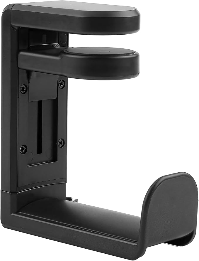 Rotating Headphone Stand, No-Drill 360° Rotating PC Gaming Headset & Controller Holder, Under Desk Hanger with 360 Degree Swivel & Cable Clip Organizer - Image 2