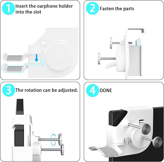 Headphone Holder for Screen (White) - Image 8