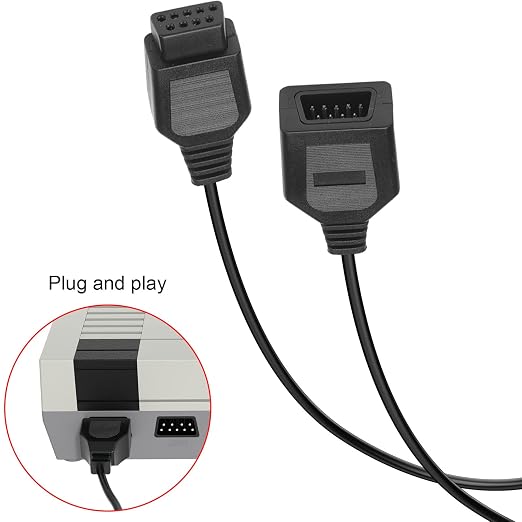 9 Pin Controller Extension Cable for AV 620 HD 621 HD 821 Classic Retro Game Console Plug and Play Wired Video Game Controller Gamepad Extension Cable 5.8FT 2-Pack Black - Image 5