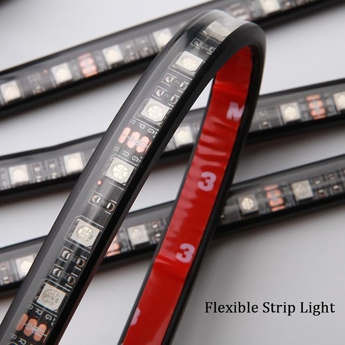 Car LED Strip Light,Uniwit 4 Pieces DC 12V 72 LED Multicolor Car Interior Music Light LED Underdash Lighting Kit with Sound Active Function and Wireless Remote Control Including Car Charger - Image 7