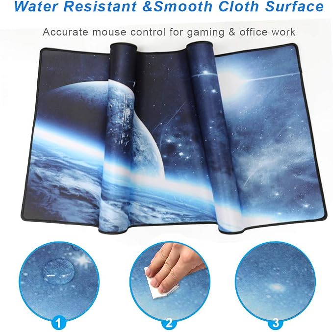 XXL Professional Large Mouse Pad & Computer Game Mouse Mat (35.4x15.7x0.1IN, 90x40 Space) - Image 5