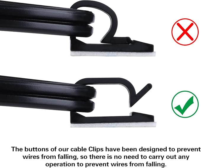 XHF 3/4” Adhesive Cable Wire Clips White 60PCS, Cable Staples Outdoor Cable Management Wire Organizer Cord Holder for Under Desk, Car, Wall, TV PC Ethernet Cable - Image 4