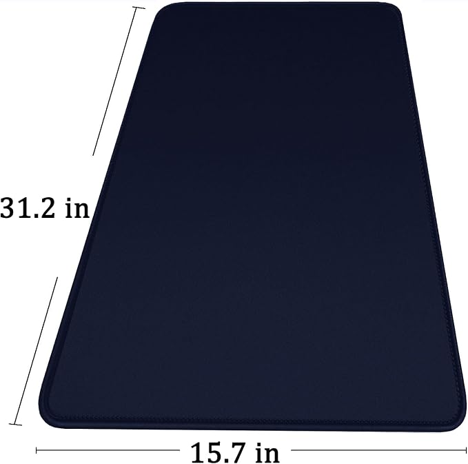 Large Extended Gaming Mouse Pad with Stitched Edges, Durable Non-Slip Natural Rubber Base, Waterproof Computer Keyboard Pad Mat for Esports Pros/Gamer/Desktop/Office/Home - Dark Blue - Image 6