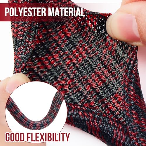 Cable Management Sleeve Split Braided Wire Loom 1/2 Inch-10FT - Image 2