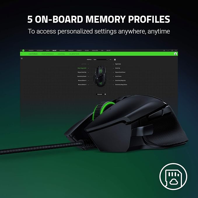Razer Basilisk v2 Wired Optical Gaming Mouse Chroma RGB Lighting 11 Programmable Buttons (Renewed) - Image 5