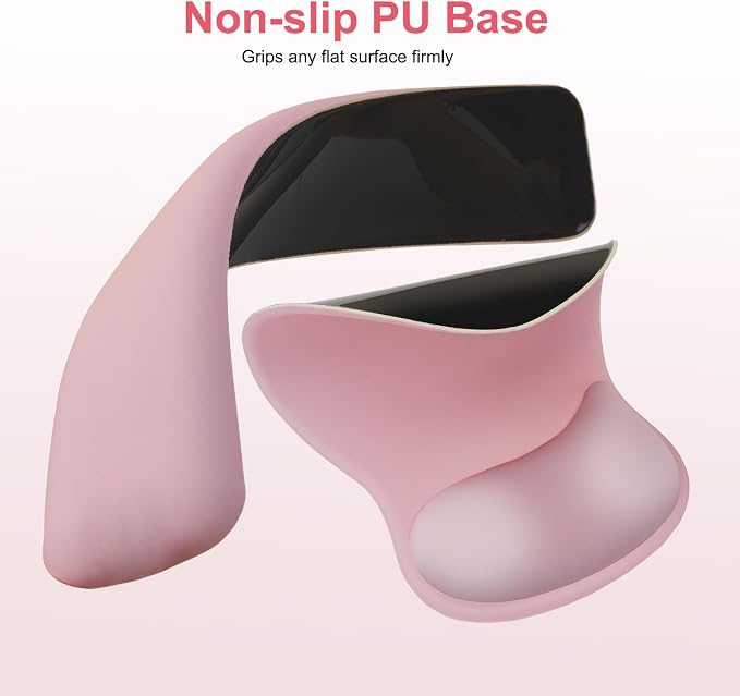 MOSISO Wrist Rest Support for Mouse Pad & Keyboard Set, Pink - Image 5