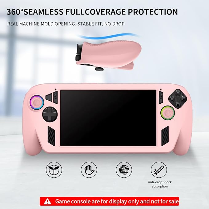 Silicone Protective Cover for ROG Ally X Portable Console Ergonomic Anti-Drop,Scratch Resistant Protective Cover Stand for ROG Ally X Gaming Gear - Image 8