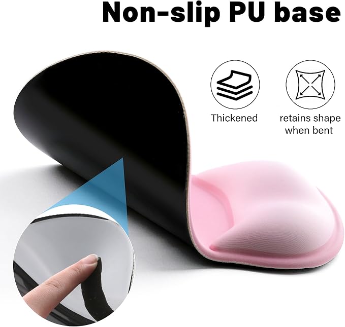 Ergonomic Mouse Pad with Wrist Rest - Gel Wrist Support Mousepad with Non-Slip PU Base for Computer, Laptop, Office & Home - Image 5