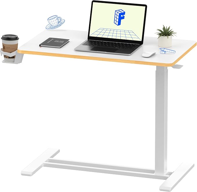 FLEXISPOT 32" Mobile Standing Desk Pneumatic Lift Computer Workstations by Unknown