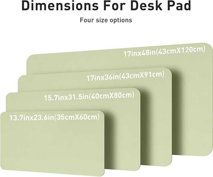 Aothia Leather Desk Pad Protector, Office Desk Mat, Large Mouse Pad, Non-Slip PU Leather Desk Blotter, Laptop Desk Pad, Waterproof Desk Writing Pad for Office and Home (48"x17", Grass Green) - Image 4